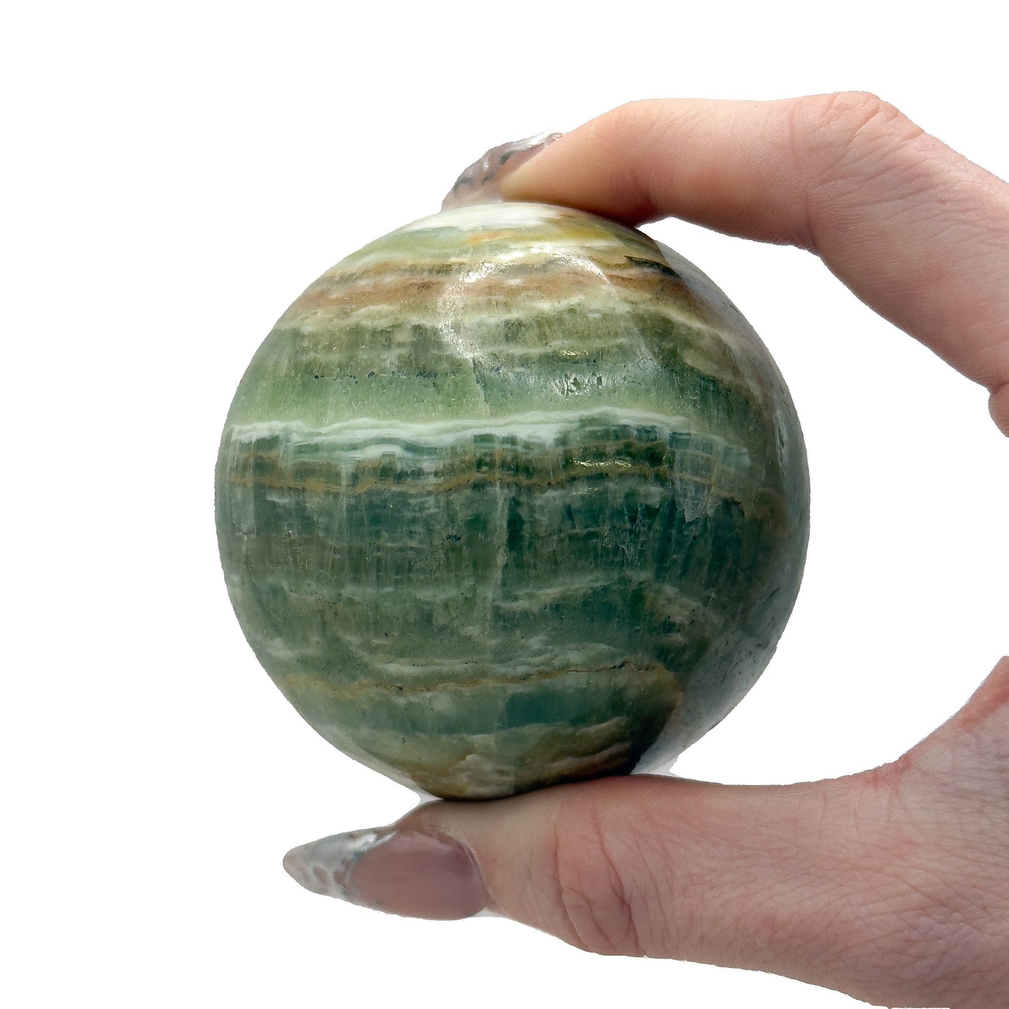 Kiwi Calcite Sphere