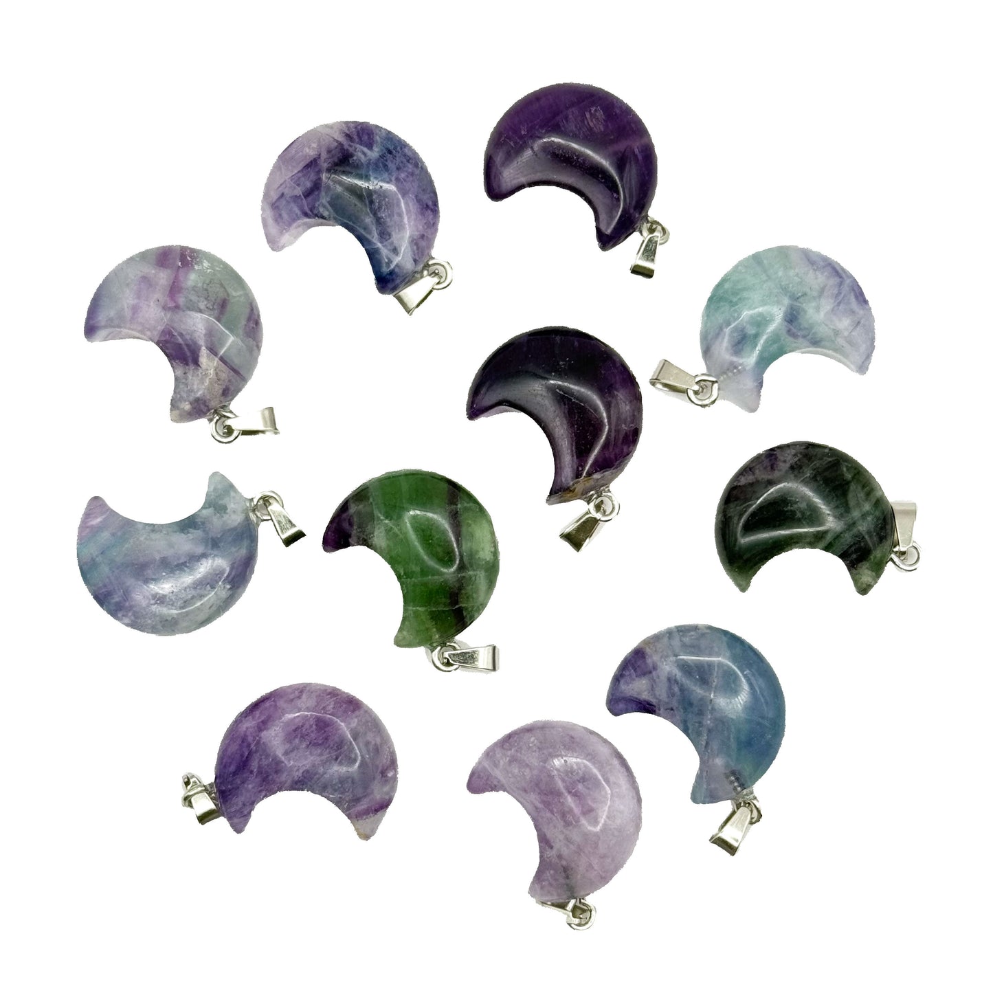 Fluorite Moon Pendant