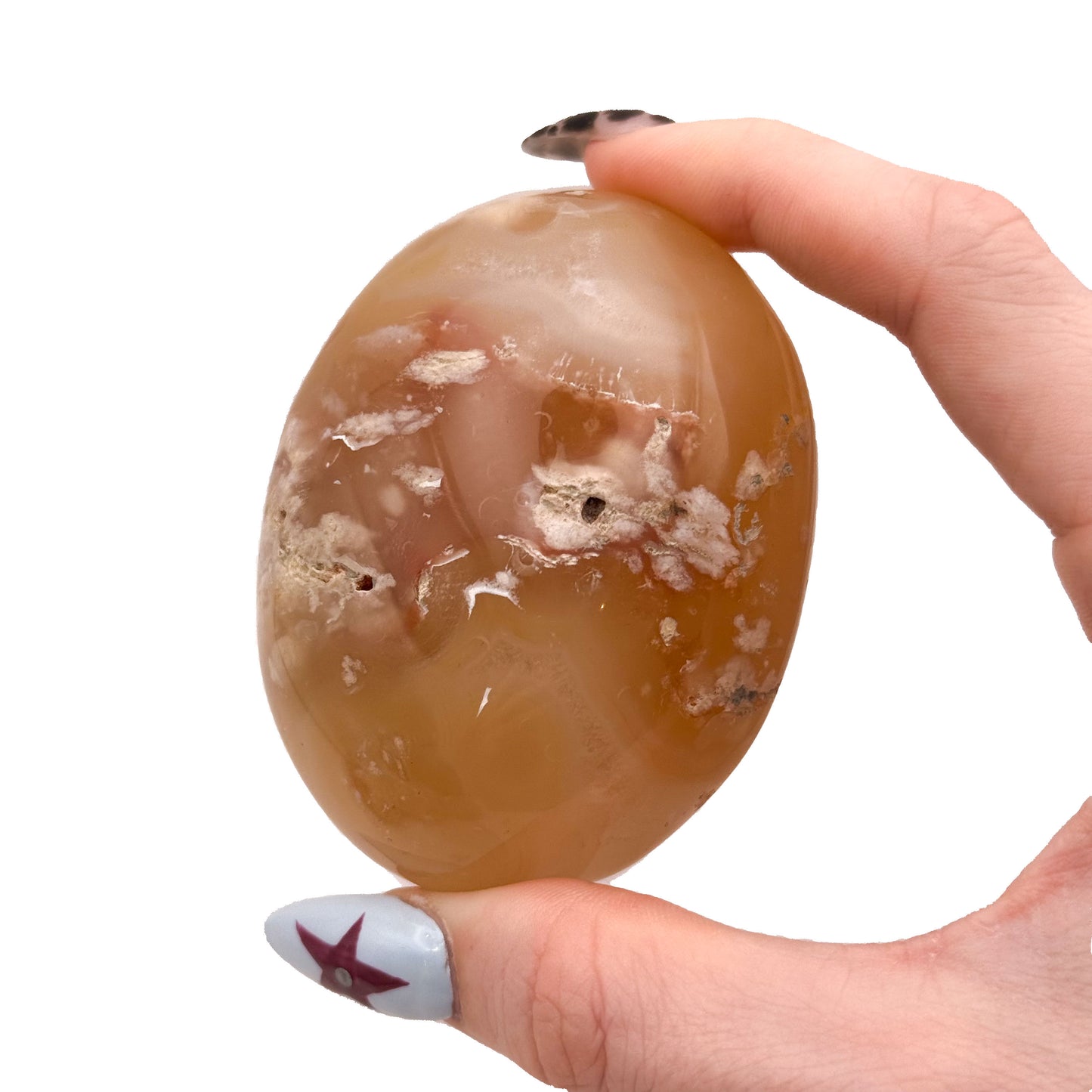 Flower Agate Palm Stones