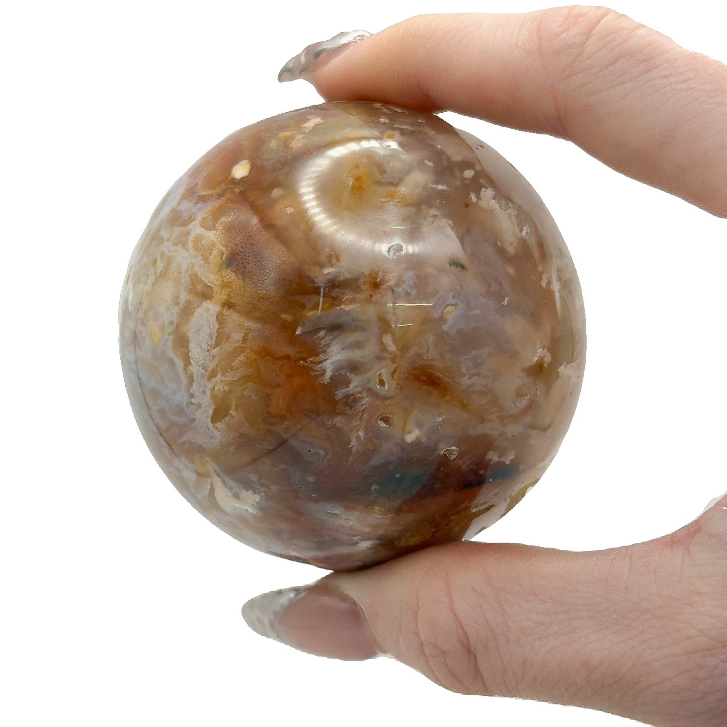 Pink Plume Agate Spheres