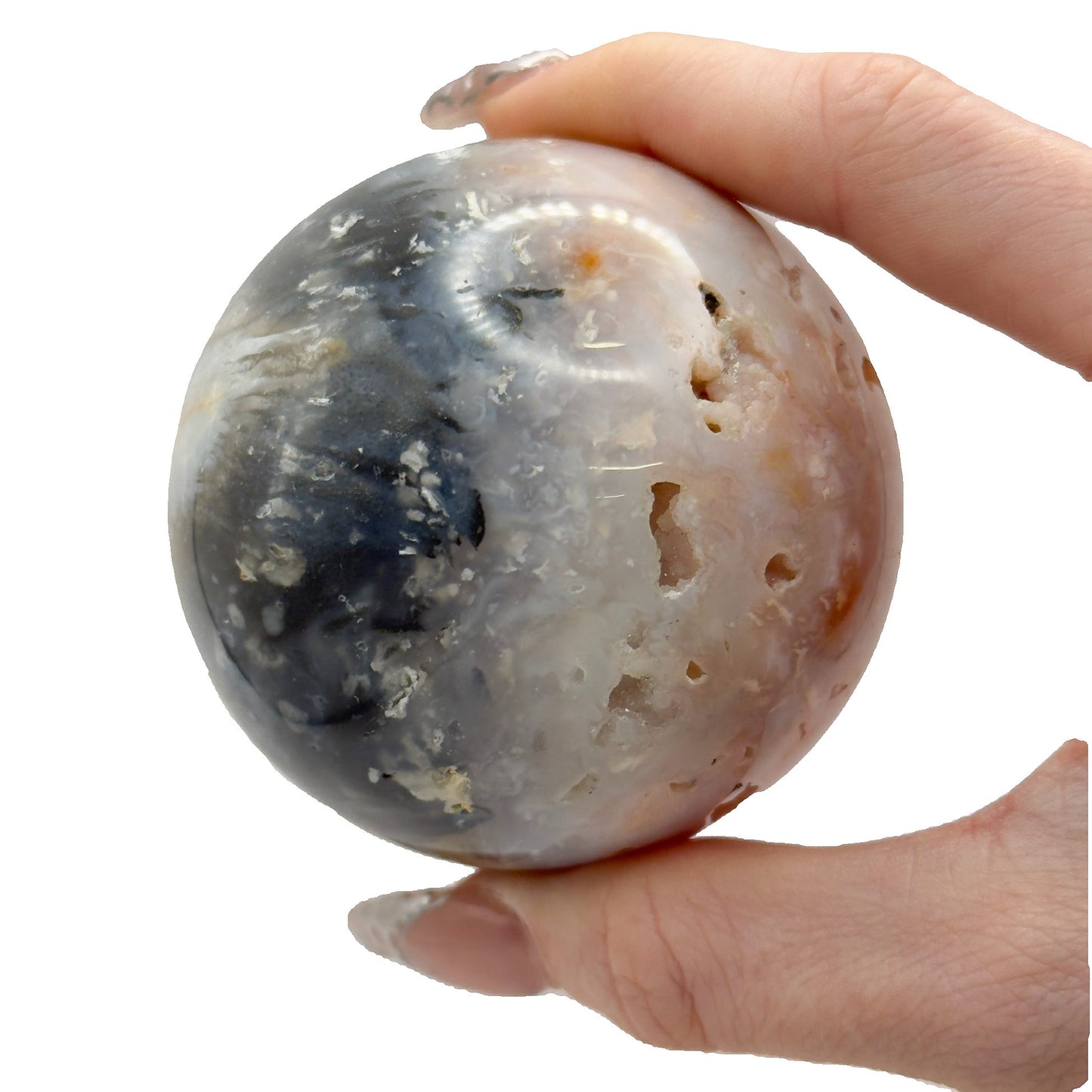 Pink Plume Agate Spheres