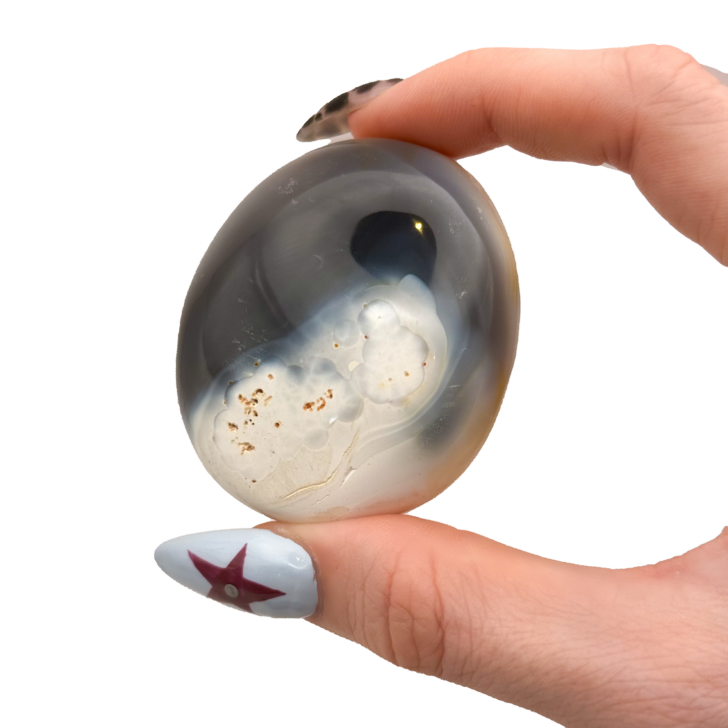 Orca Agate Palm Stones