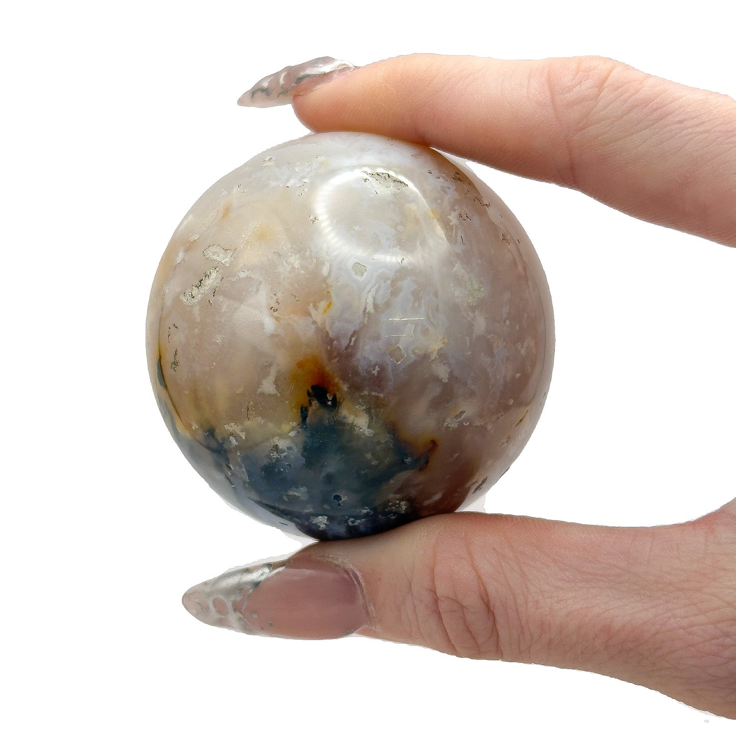 Pink Plume Agate Spheres