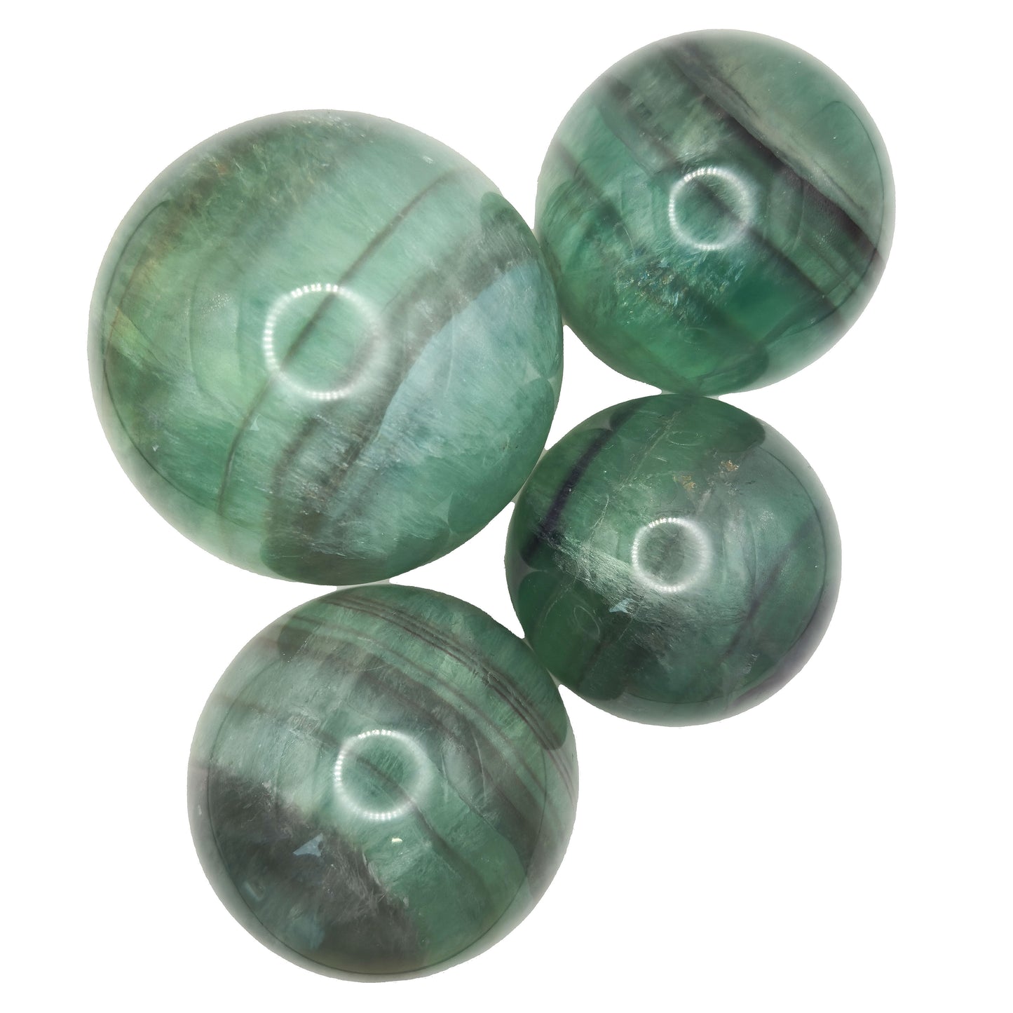 Purple + Green Fluorite Spheres