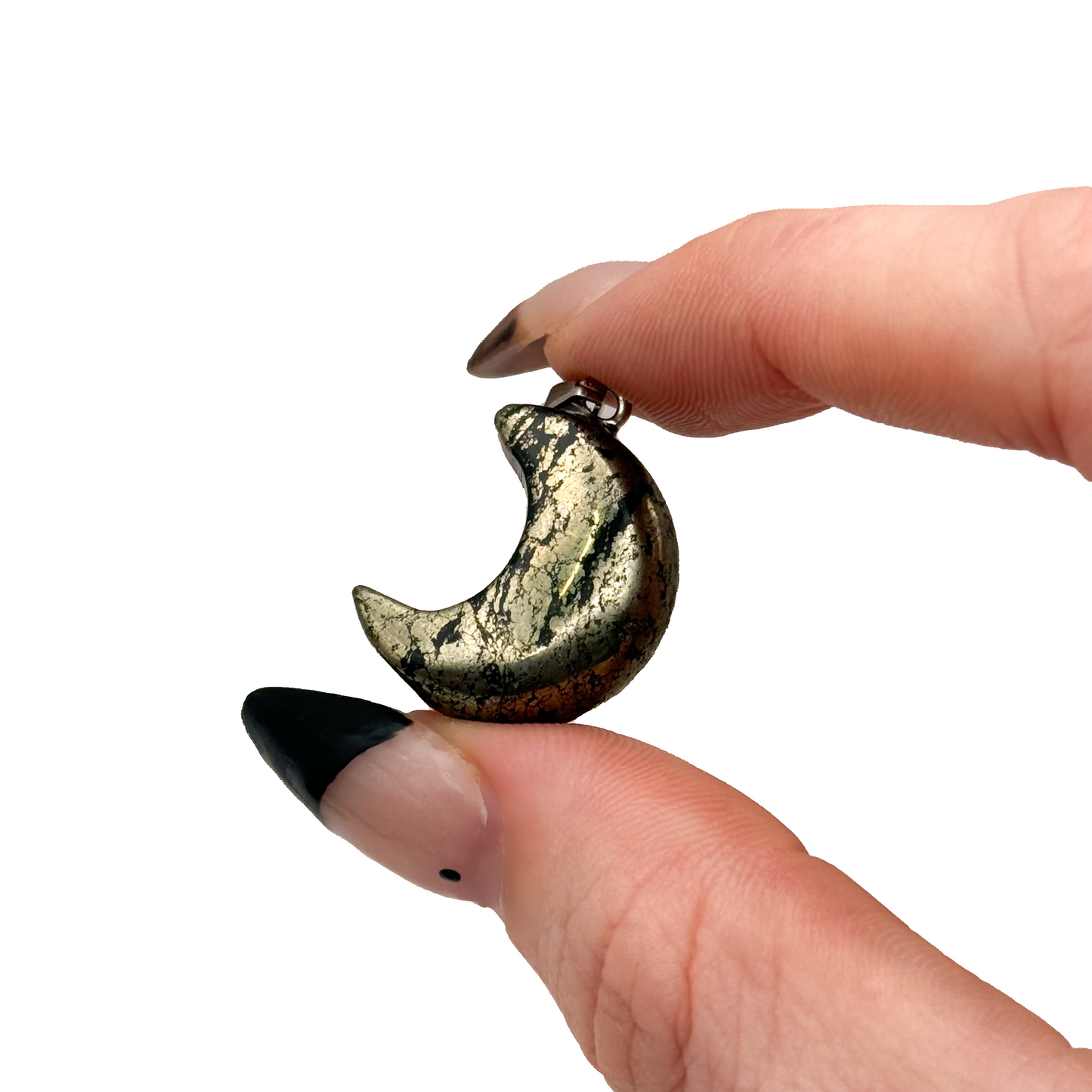 Pyrite Moon Pendant