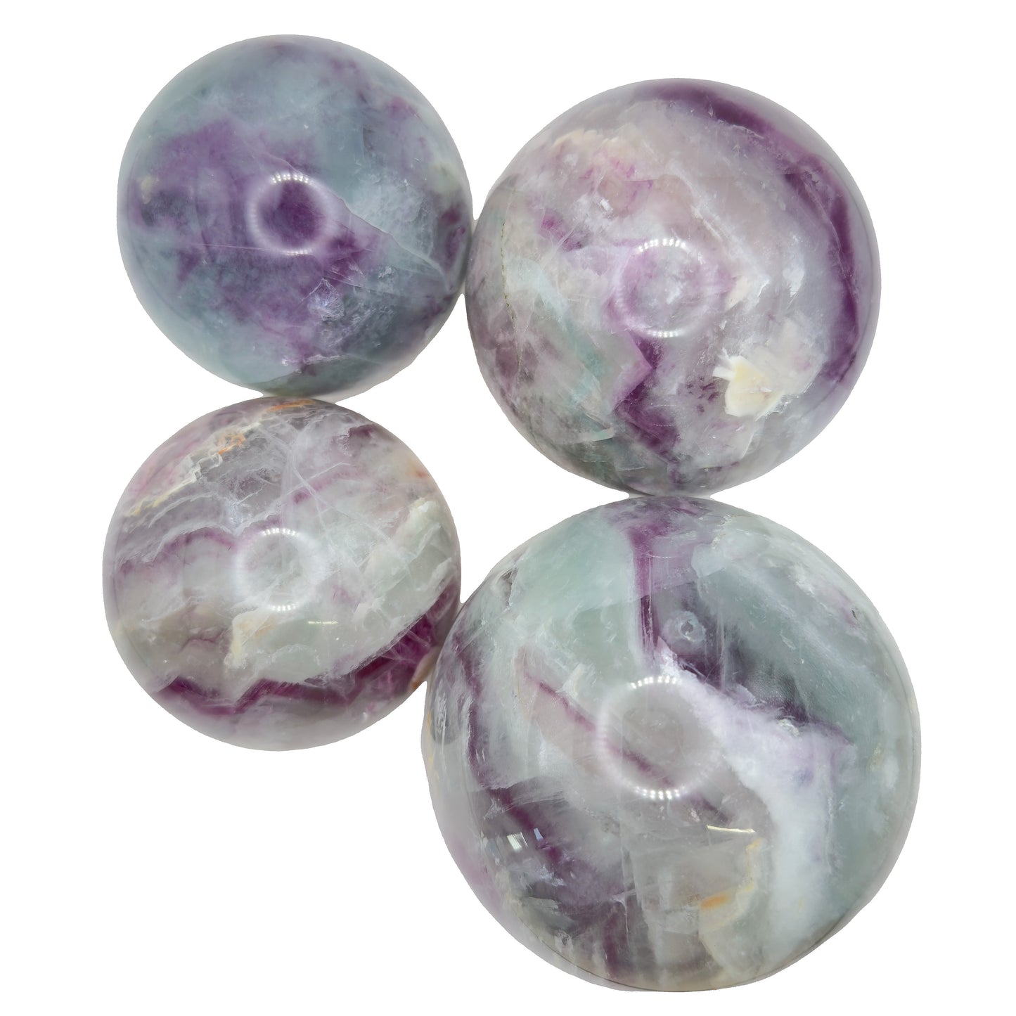 Purple+Blue Fluorite Spheres