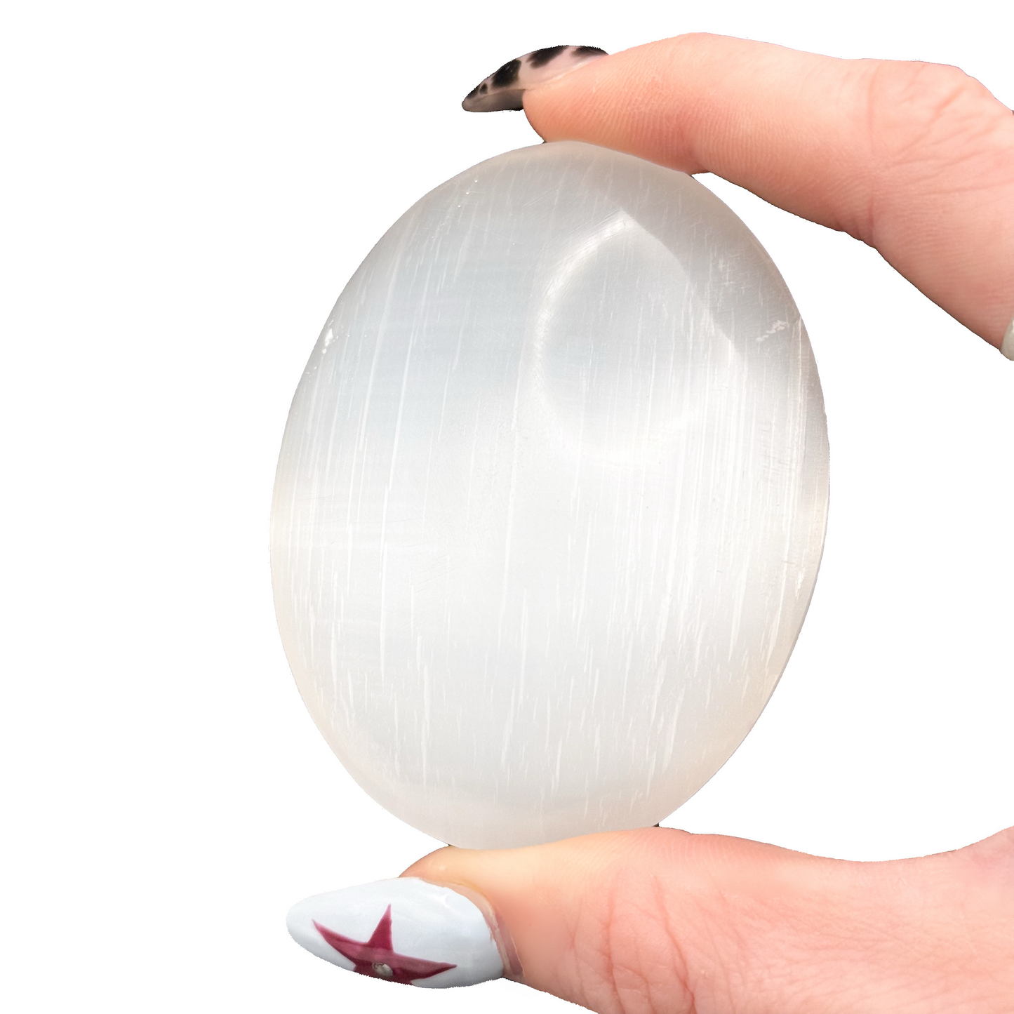 Selenite Palm Stone