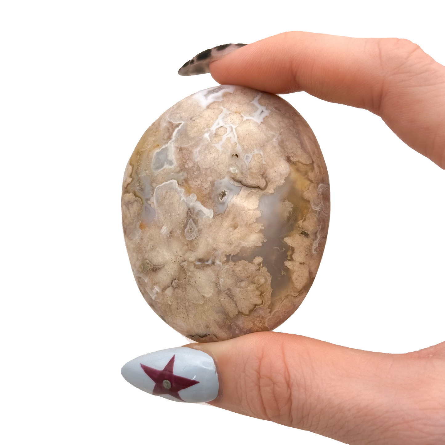 Flower Agate Palm Stones