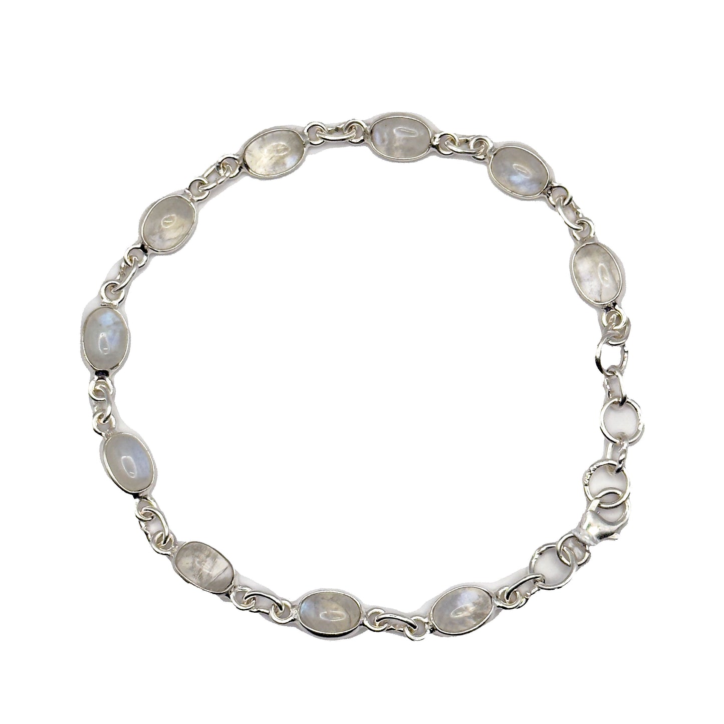 Moonstone Oval Bracelet (925 Silver)
