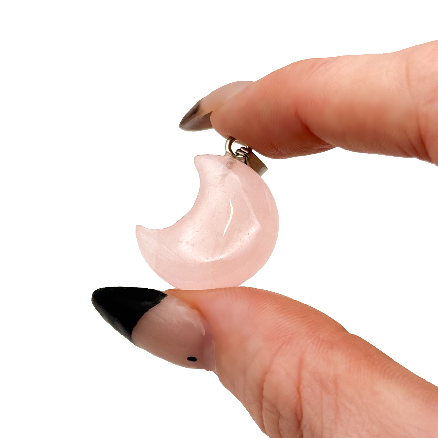 Rose Quartz Moon Pendant
