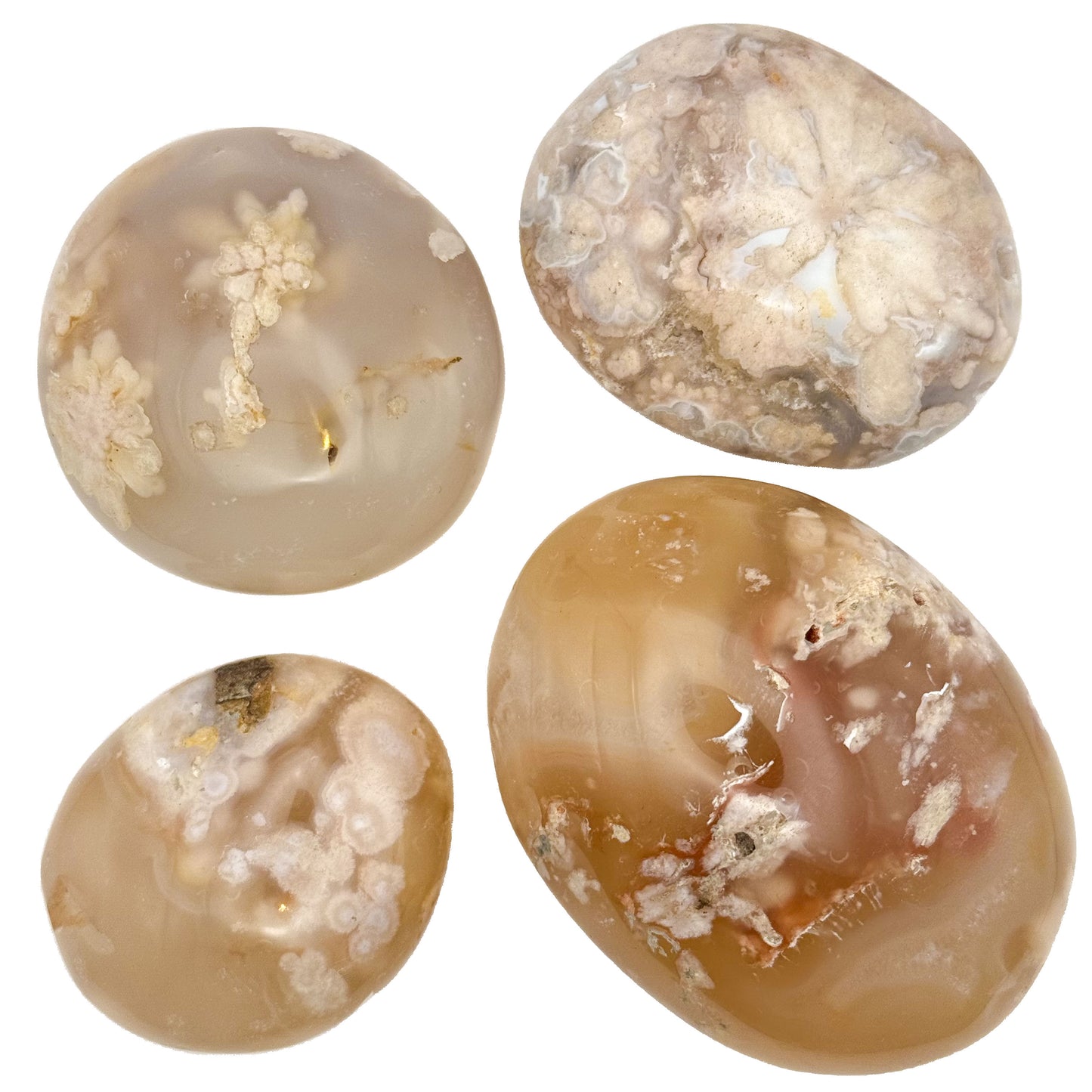 Flower Agate Palm Stones