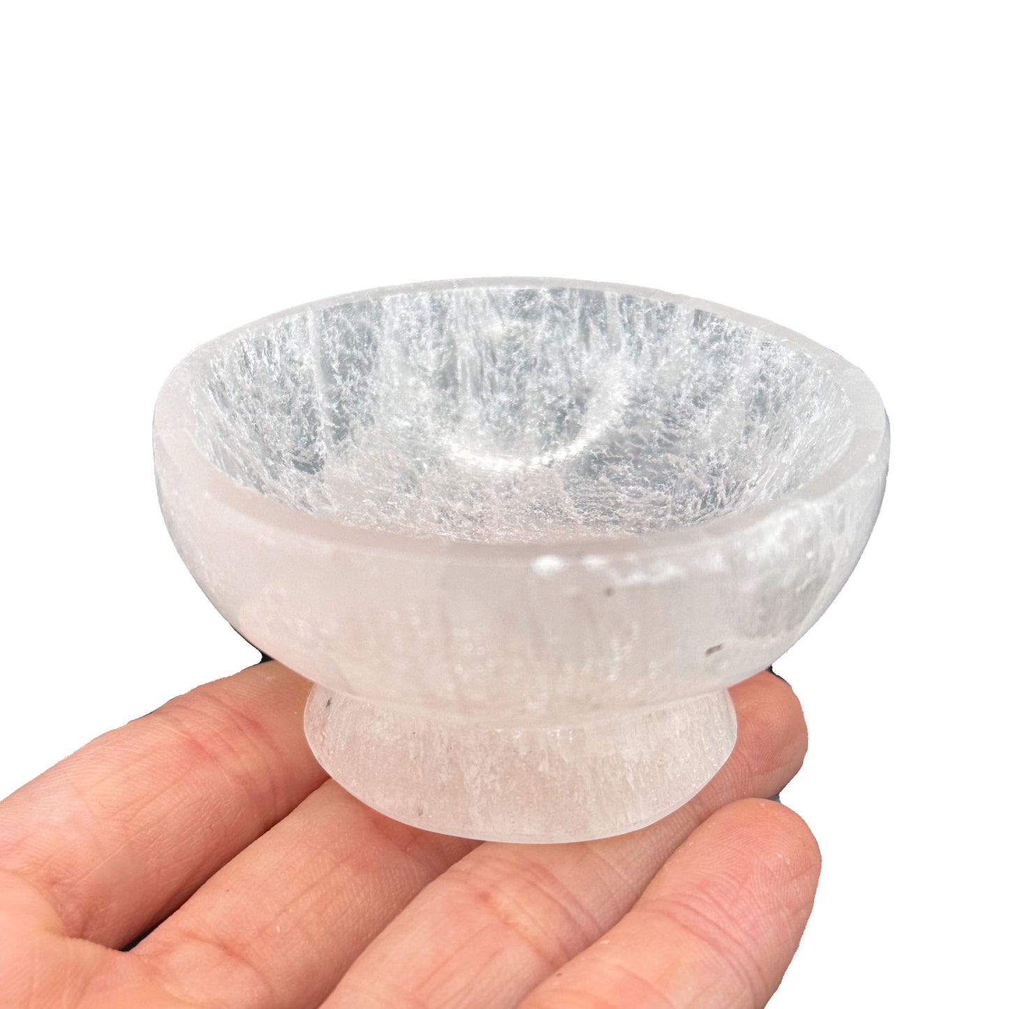 Selenite MINI Raised Base Circle Bowl