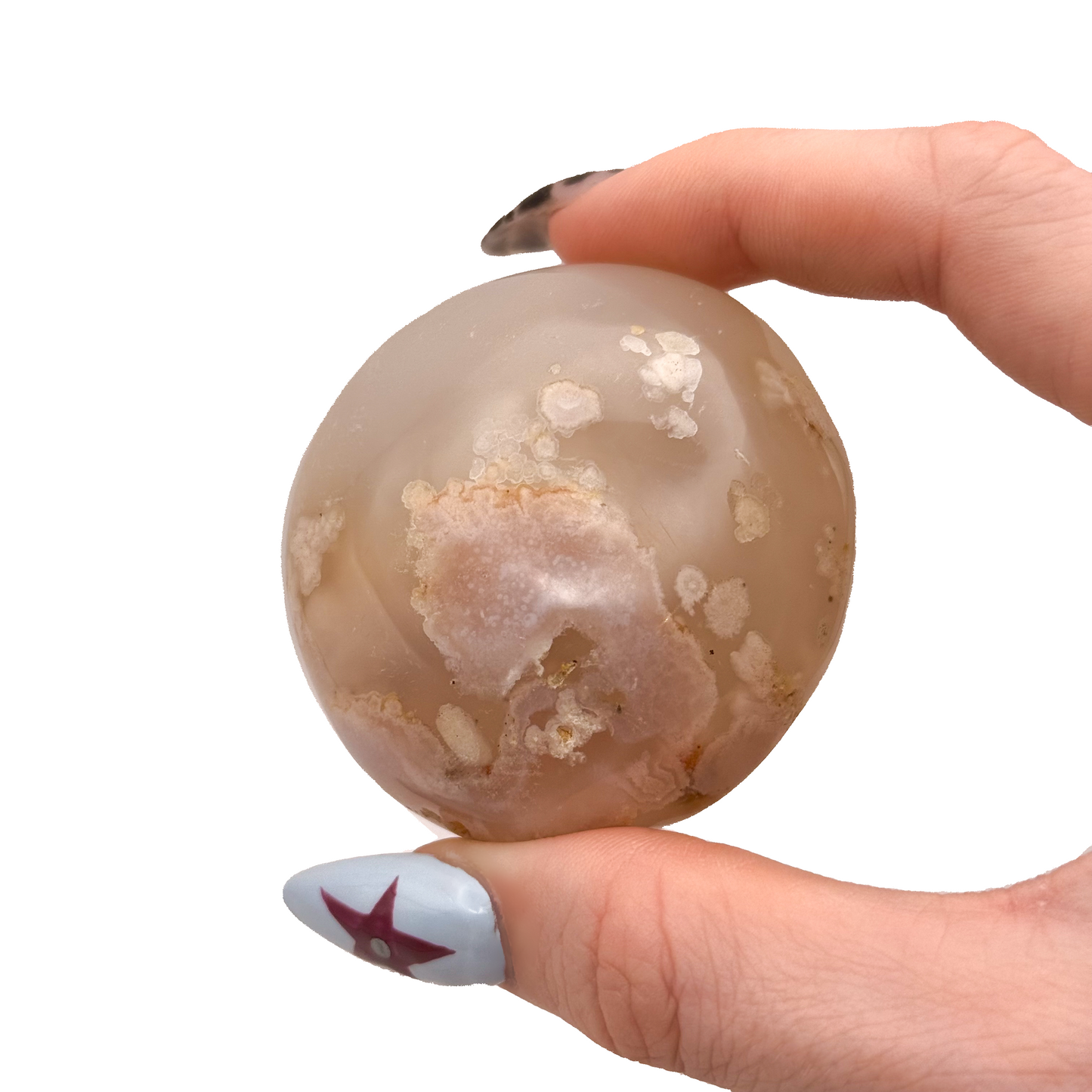 Flower Agate Palm Stones