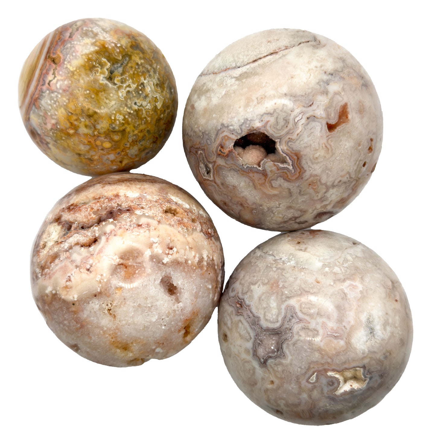 Pink Crazy Lace Agate Spheres