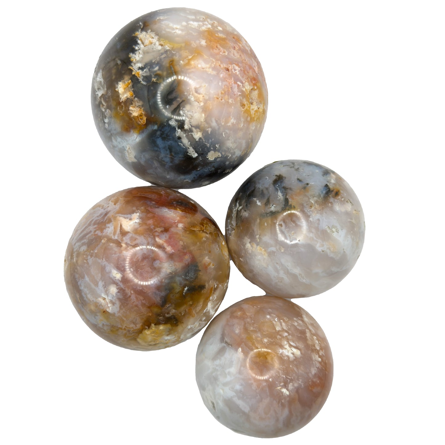 Pink Plume Agate Spheres