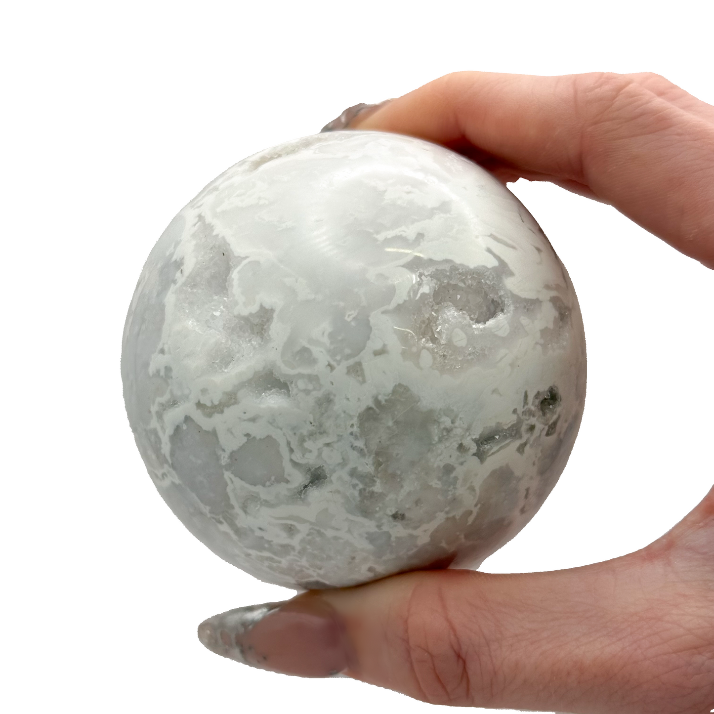 White Plume Agate Spheres