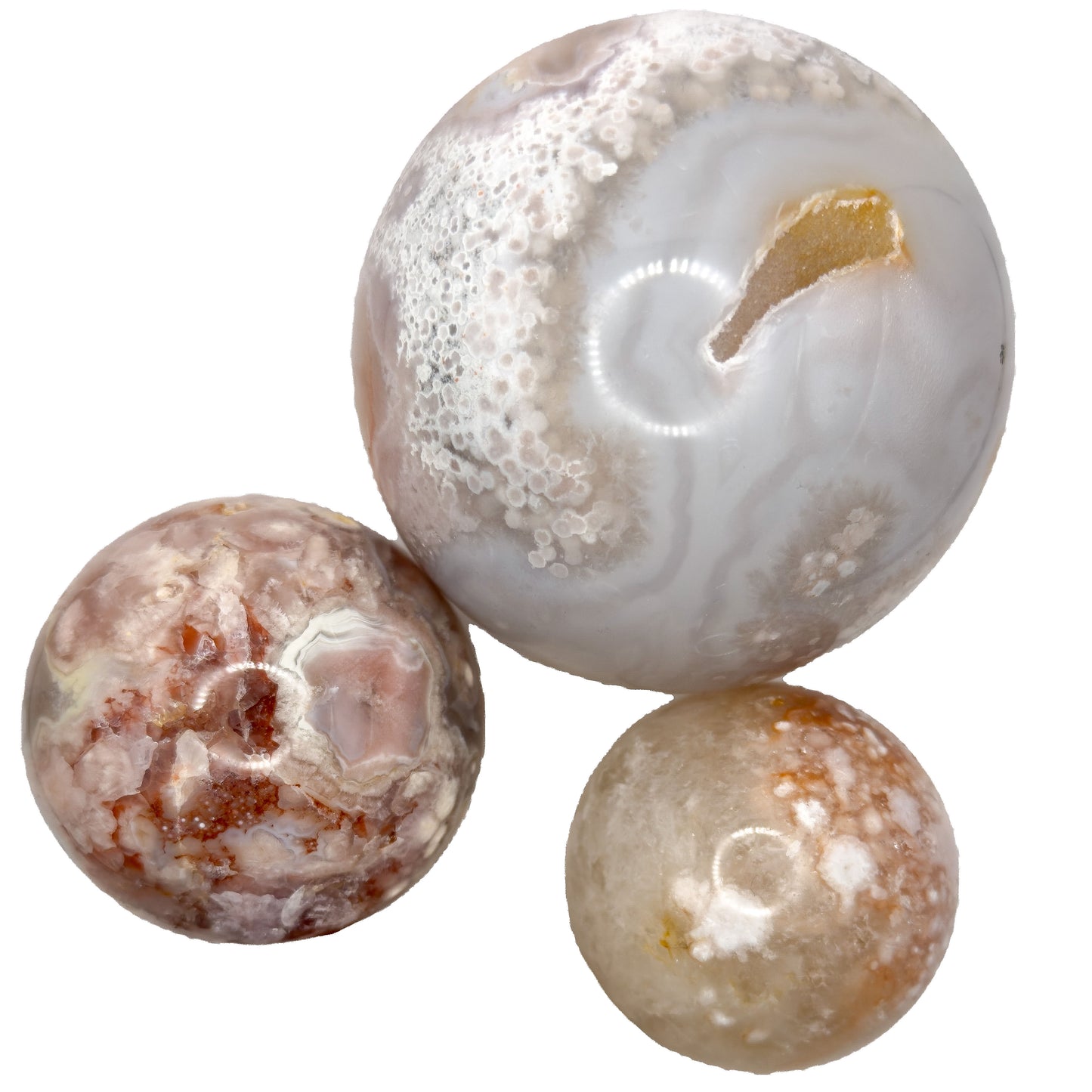 Pink Flower Amethyst Spheres