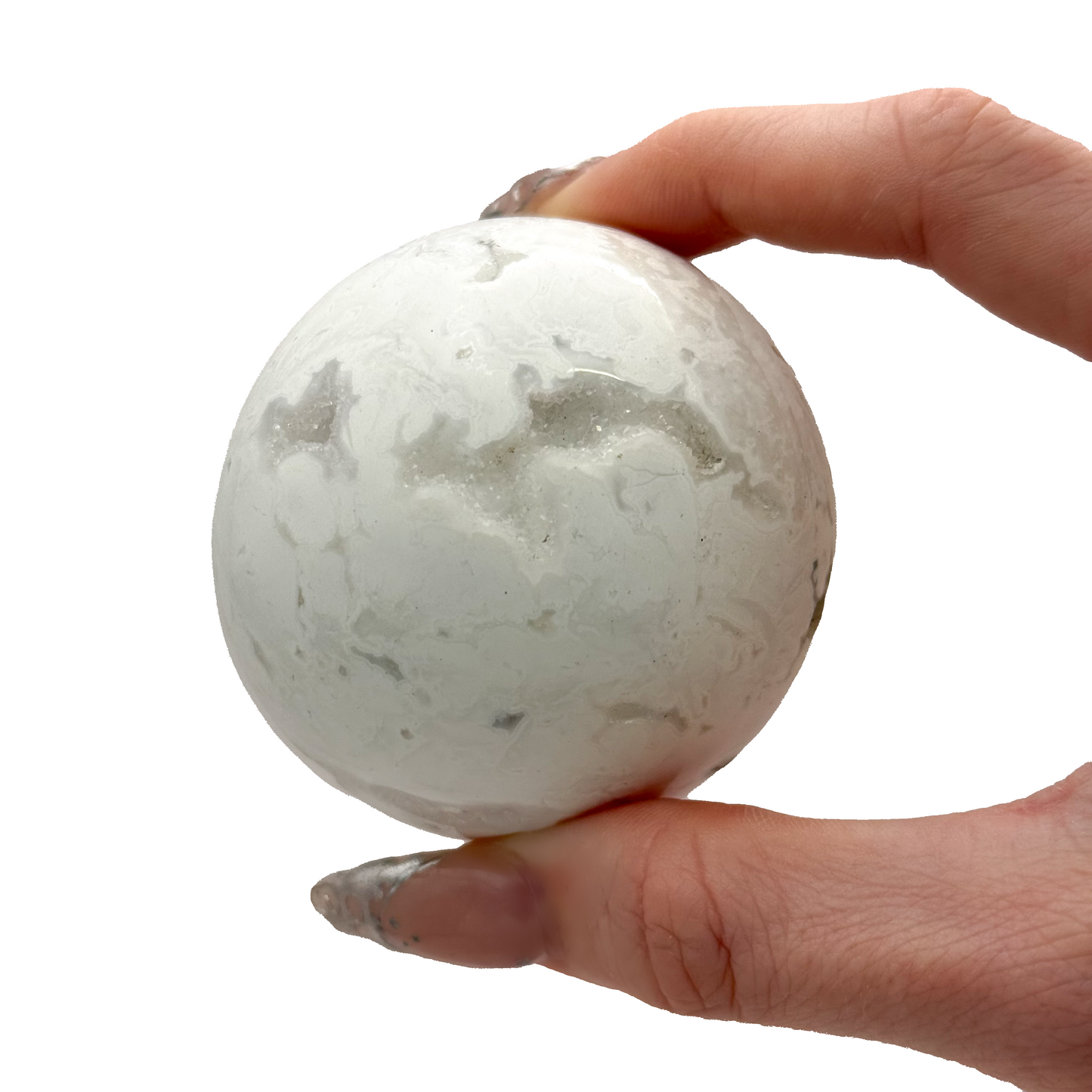 White Plume Agate Spheres