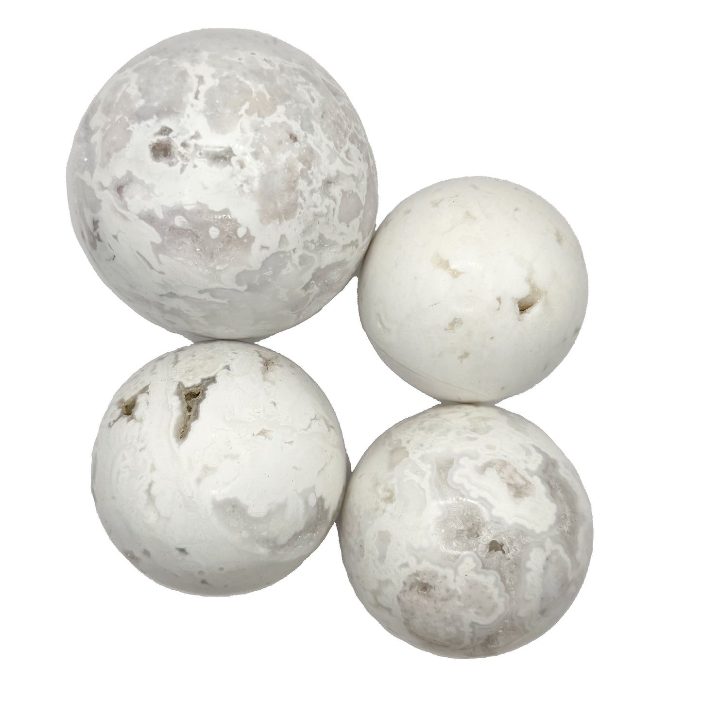 White Plume Agate Spheres
