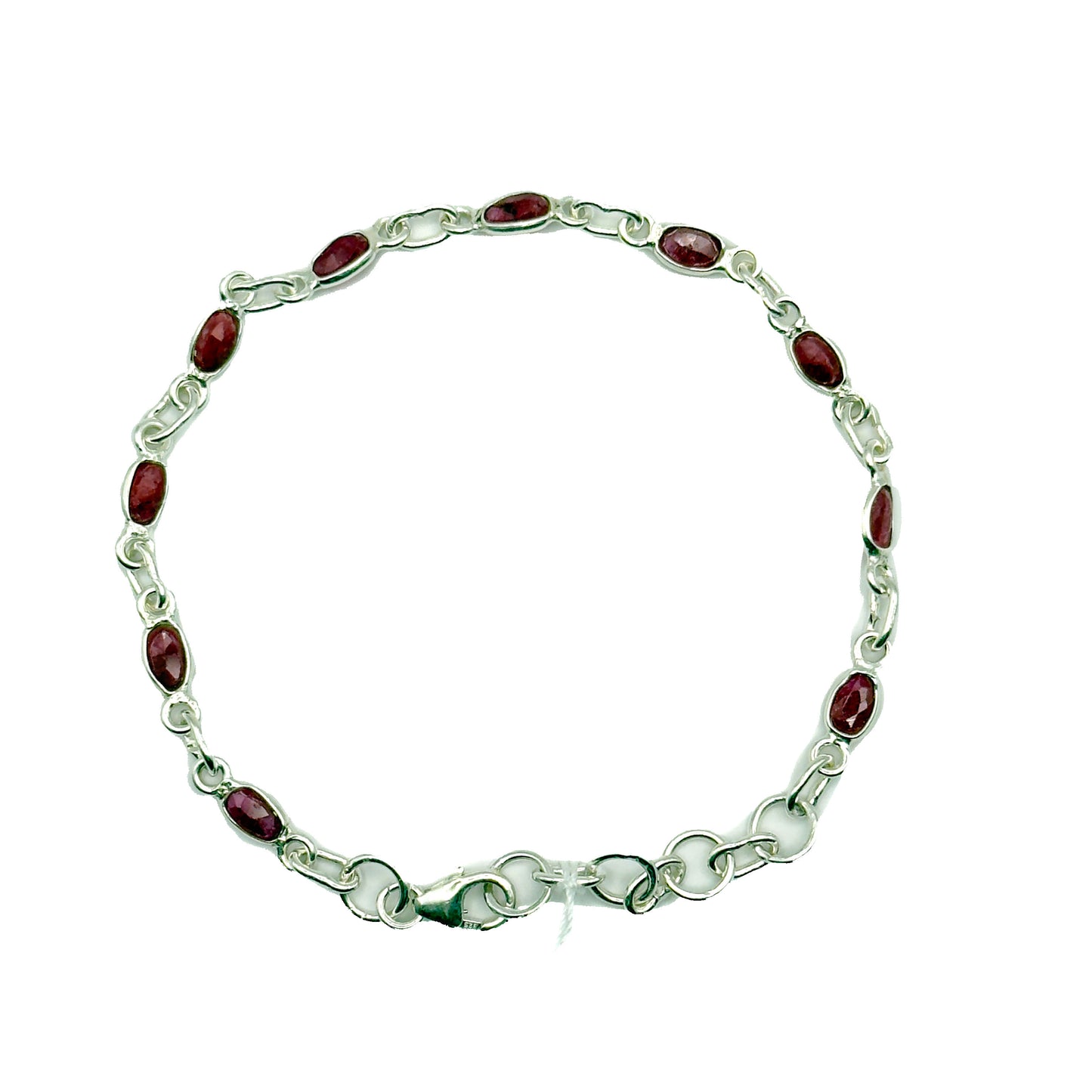 Ruby Oval Bracelet (925 Silver)