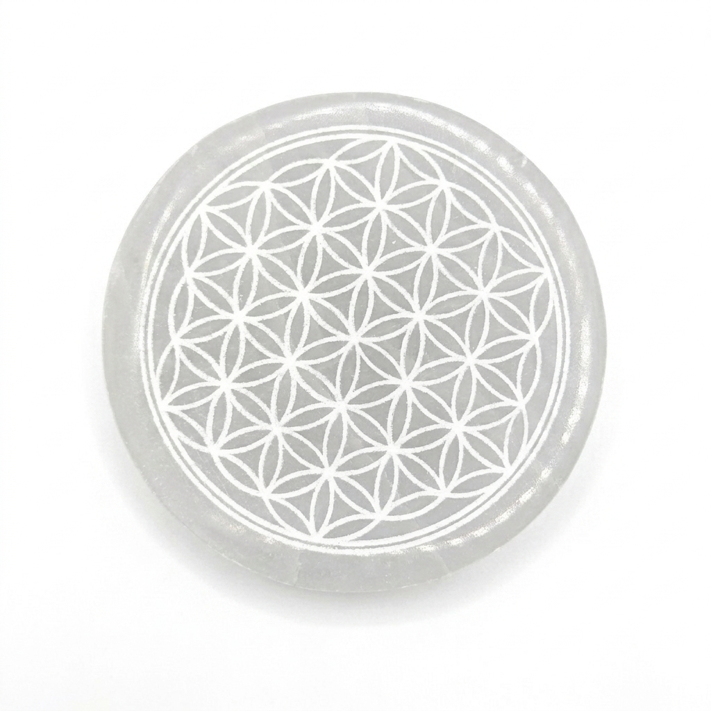 Selenite Flower Plate