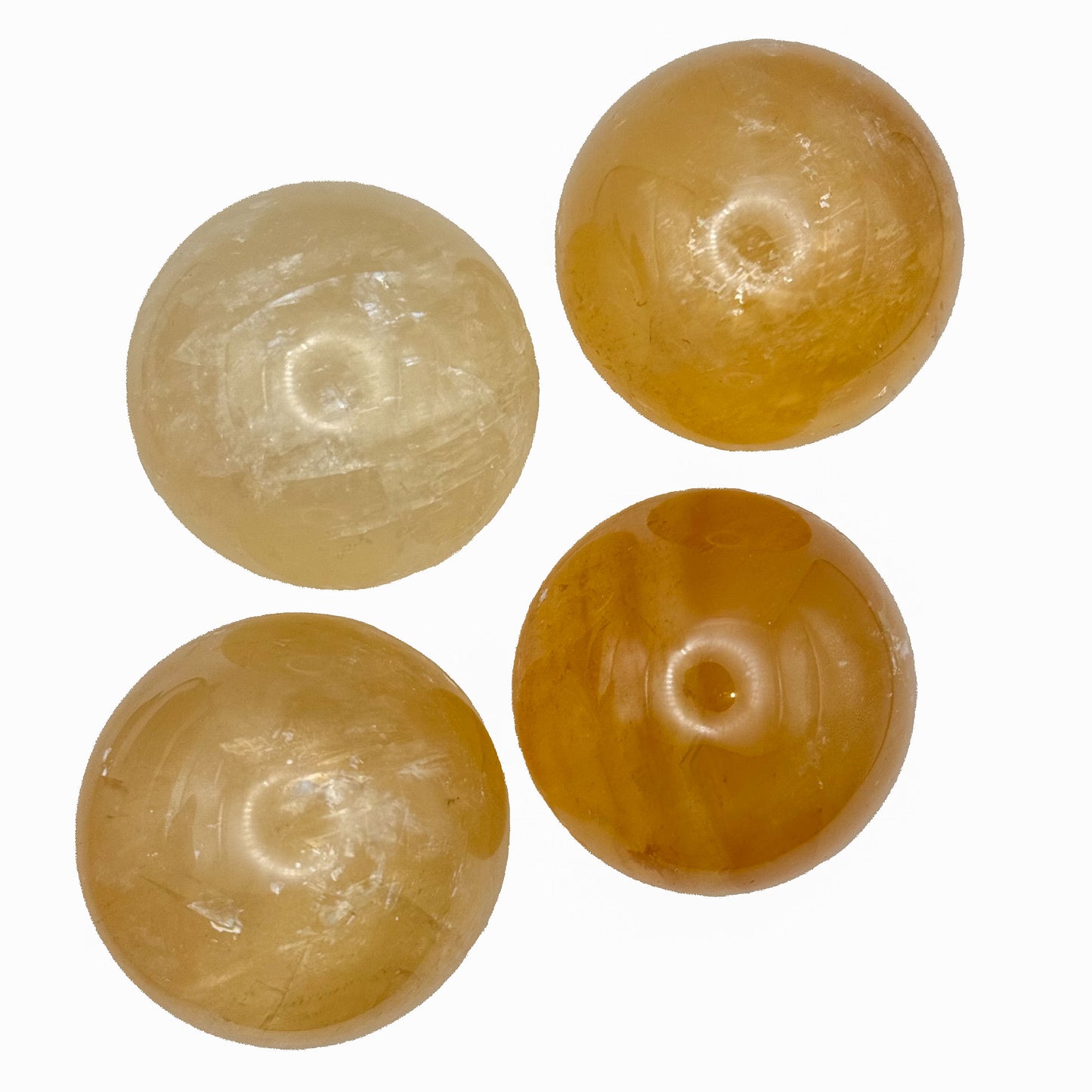 Honey Calcite Small Spheres