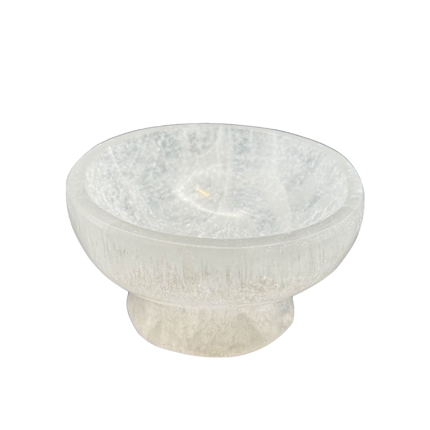 Selenite MINI Raised Base Circle Bowl
