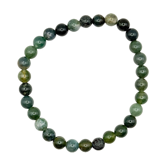 Moss Agate Bracelet 6mm