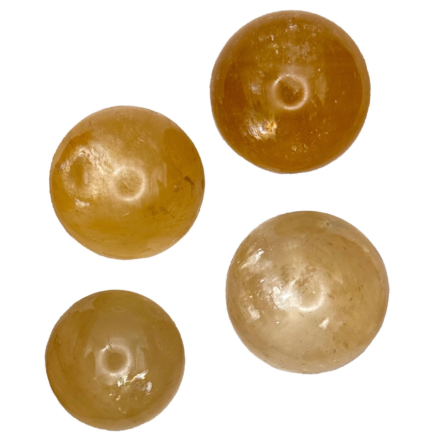 Honey Calcite Small Spheres