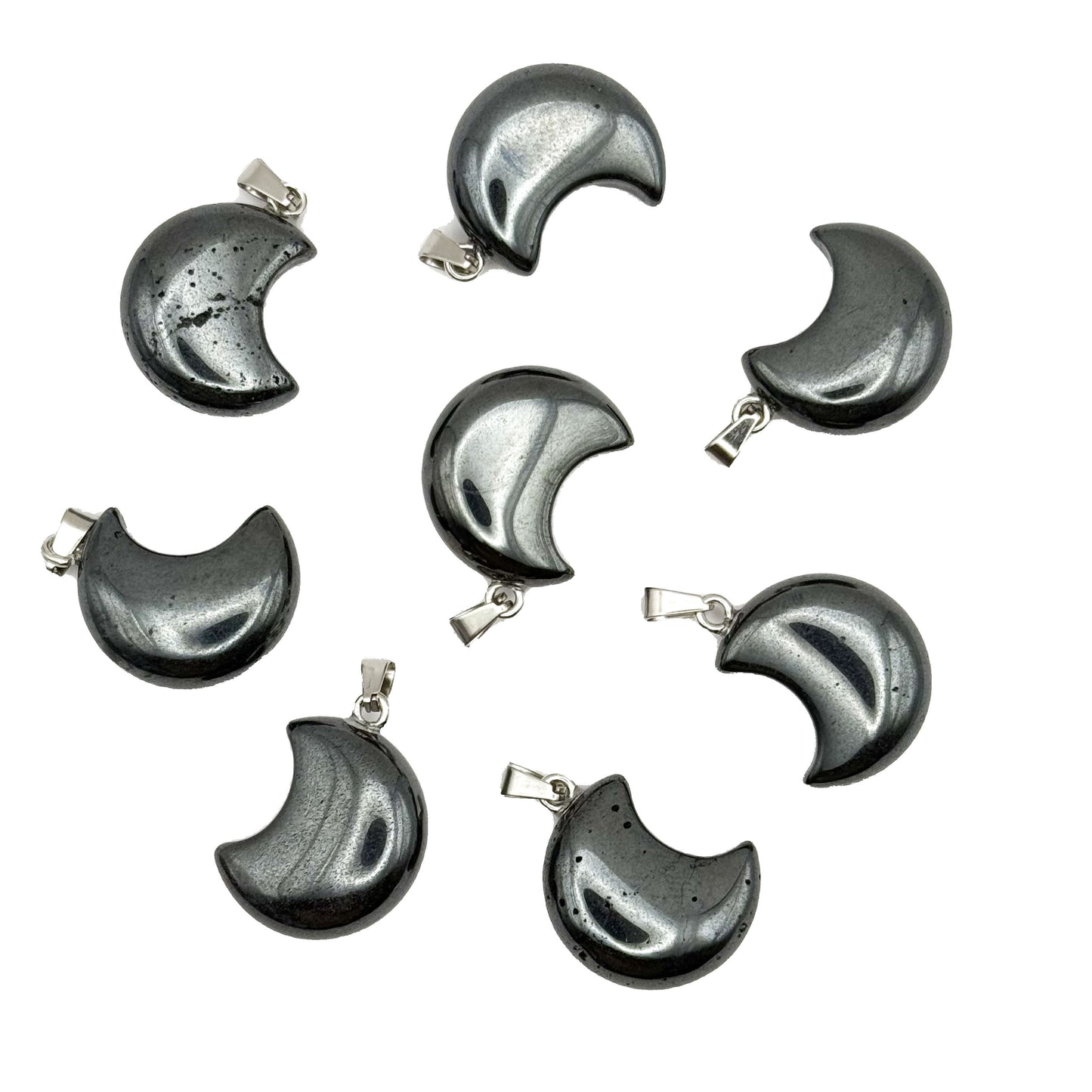 Hematite Moon Pendant