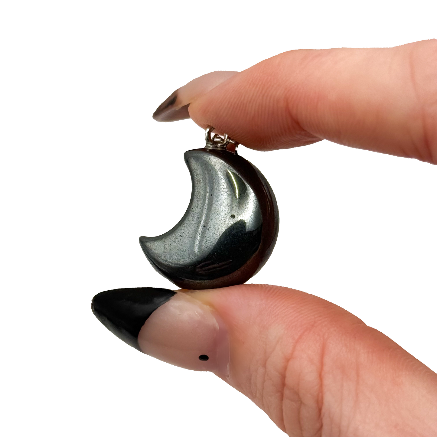 Hematite Moon Pendant