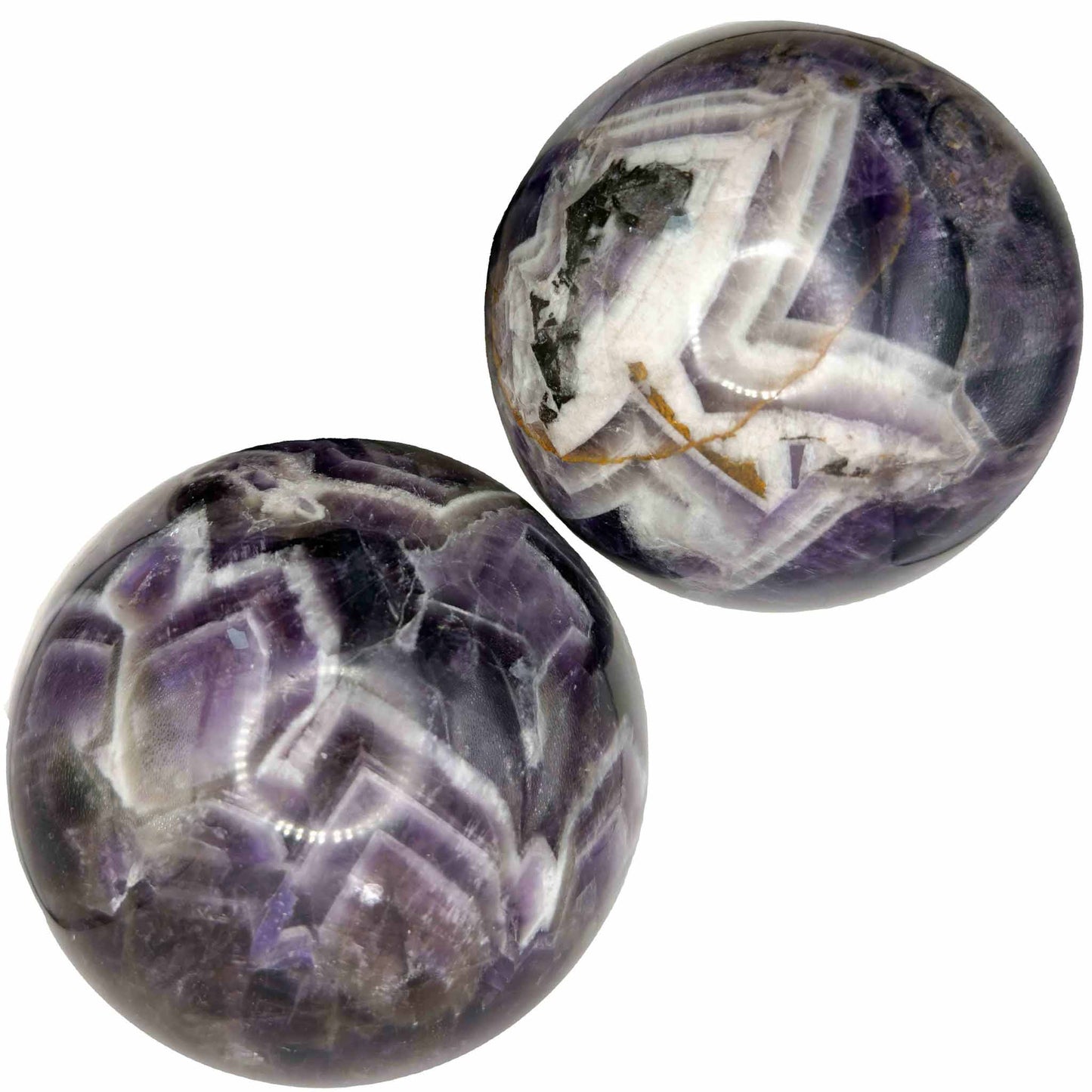 Chevron Amethyst Spheres