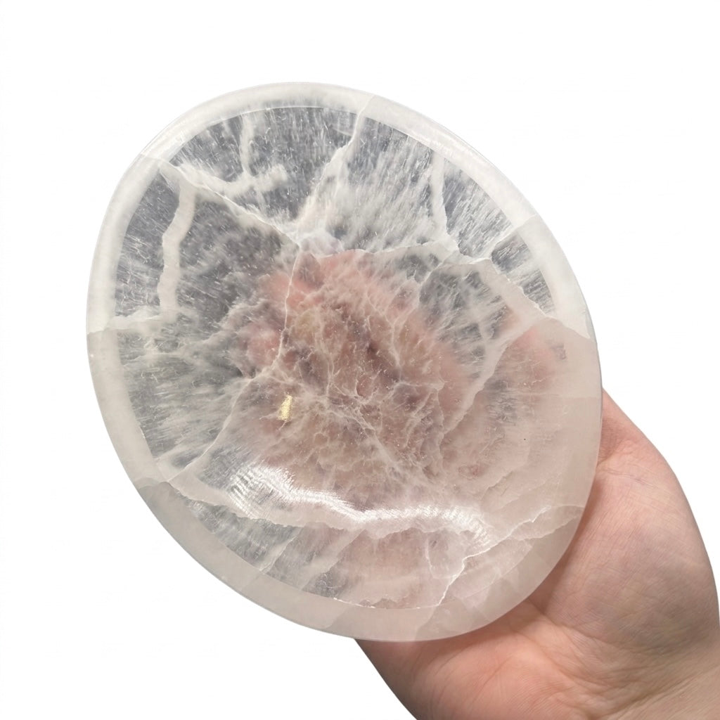 Selenite Large Oval Bowl